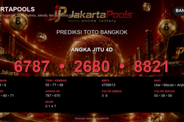 Prediksi togel Bangkok hari ini lengkap 2D 3D 4D 20 Juni 2026