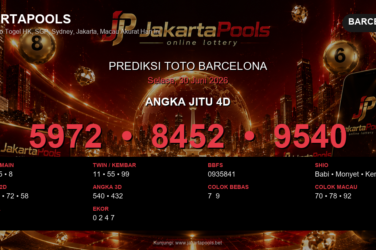 Prediksi togel Barcelona hari ini lengkap 2D 3D 4D 30 Juni 2026