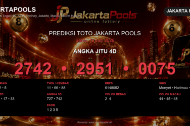 Prediksi togel Jakarta Pools hari ini lengkap 2D 3D 4D 13 Juni 2026