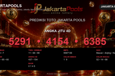 Prediksi togel Jakarta Pools hari ini lengkap 2D 3D 4D 30 Juni 2026