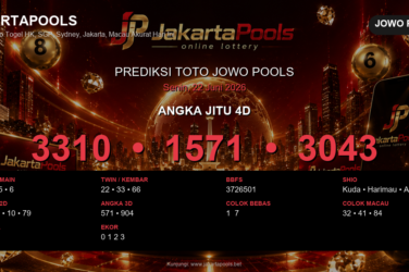 Prediksi togel Jowo Pools hari ini lengkap 2D 3D 4D 22 Juni 2026