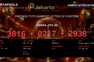 Prediksi togel Kampot Letter of Fortune hari ini lengkap 2D 3D 4D 26 Juni 2026