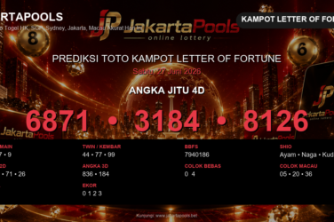 Prediksi togel Kampot Letter of Fortune hari ini lengkap 2D 3D 4D 27 Juni 2026