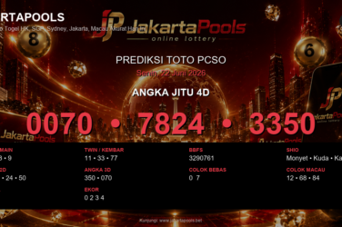 Prediksi togel Pcso hari ini lengkap 2D 3D 4D 22 Juni 2026