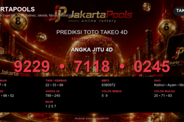 Prediksi togel Takeo 4D hari ini lengkap 2D 3D 4D 28 Juni 2026