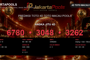 Prediksi togel 4D Toto Macau Pools hari ini lengkap 2D 3D 4D 6 Juli 2026