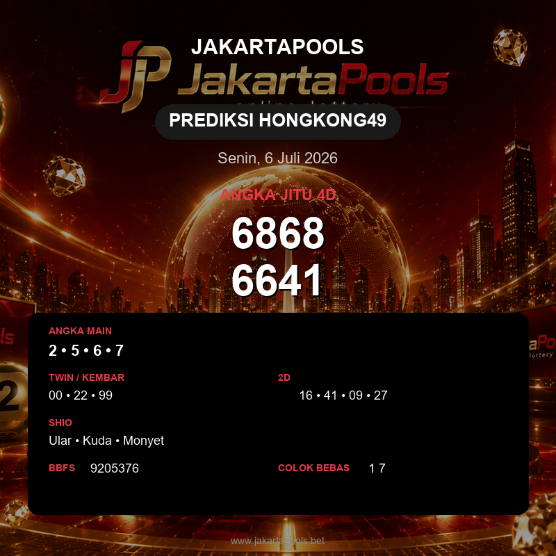 Prediksi togel Hongkong49 hari ini lengkap 2D 3D 4D 6 Juli 2026
