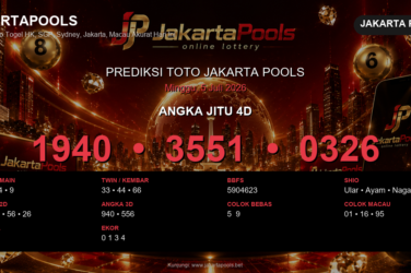 Prediksi togel Jakarta Pools hari ini lengkap 2D 3D 4D 5 Juli 2026