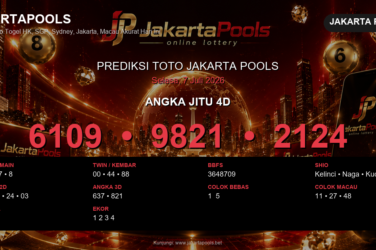 Prediksi togel Jakarta Pools hari ini lengkap 2D 3D 4D 7 Juli 2026