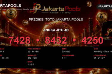 Prediksi togel Jakarta Pools hari ini lengkap 2D 3D 4D 11 Juli 2026